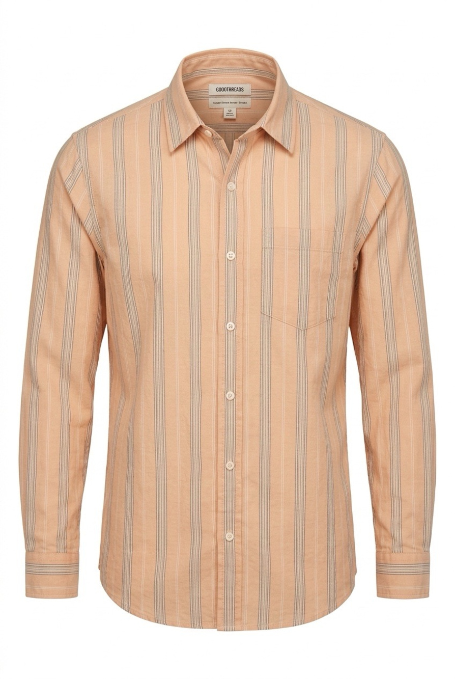 NEW with tags Goodthreads Striped Button Down Shirt Tan Beige Xs